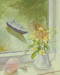 最初の花と貝殻